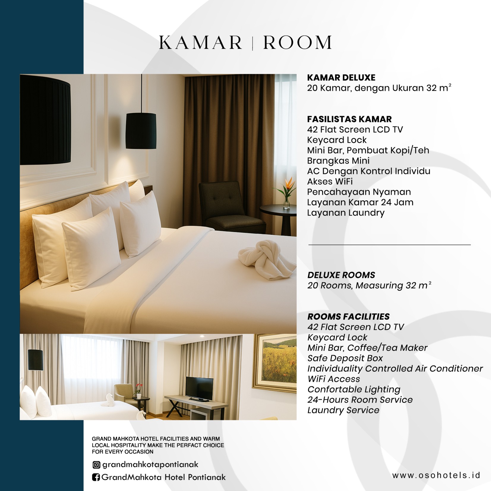 Deluxe Room at Grand Mahkota Hotel Pontianak